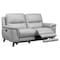 Armen Living Lizette Contemporary Loveseat in Dark Brown Wood Finish and Dove Gray Genuine Leather LCLZ2DV - alternate 4